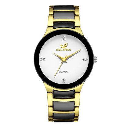 Relógio Masculino e feminino Luxo Preto e Dourado