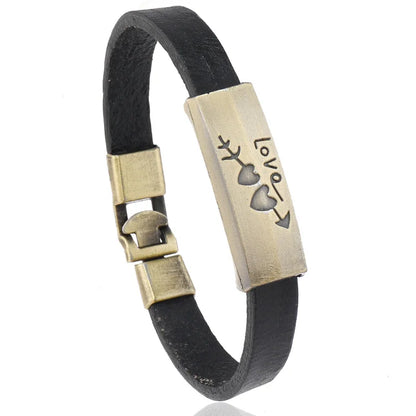 Pulseira Masculina de Couro Vintage