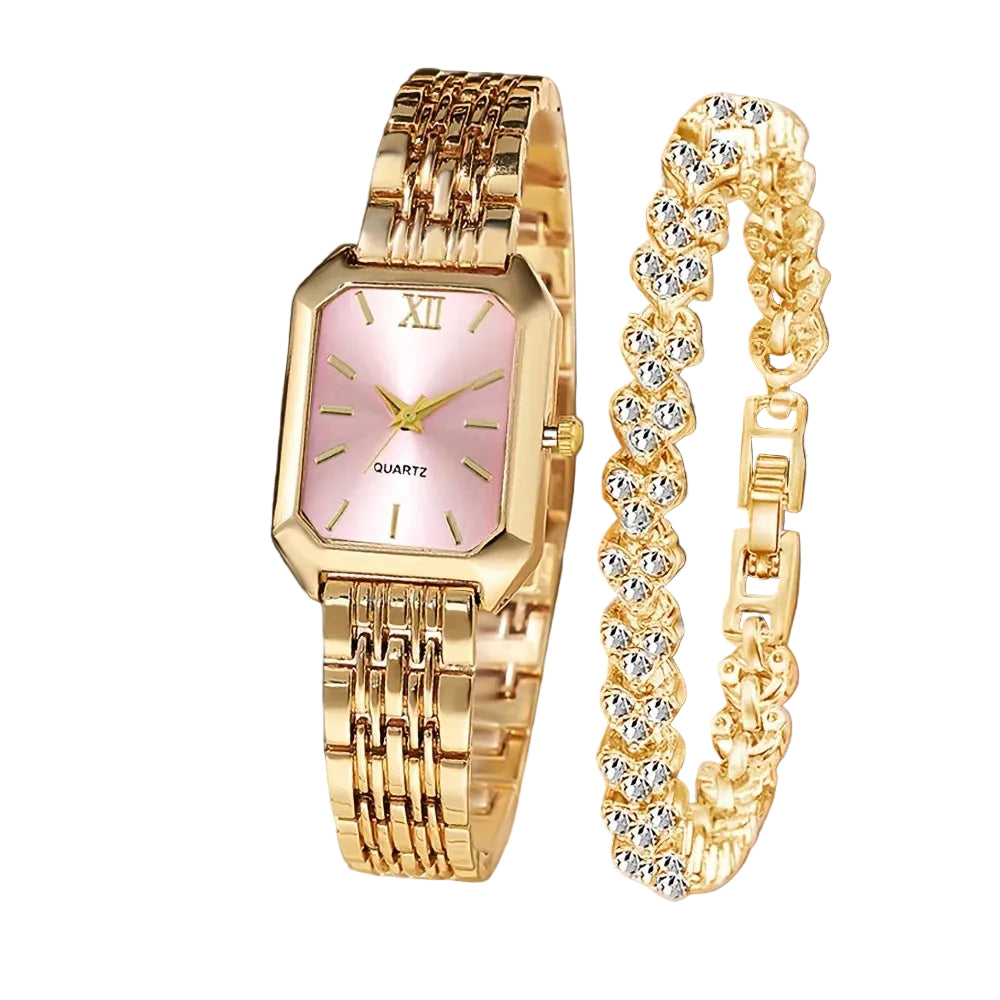 Relógio Feminino Elegante com Pulseira Strass