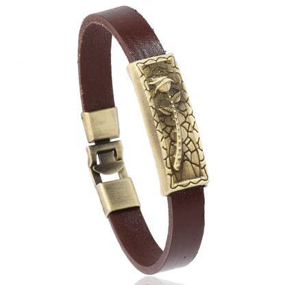 Pulseira Masculina de Couro Vintage