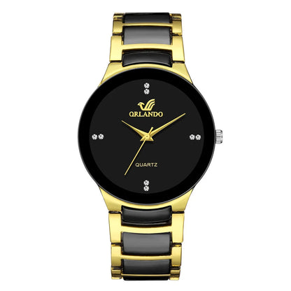 Relógio Masculino e feminino Luxo Preto e Dourado
