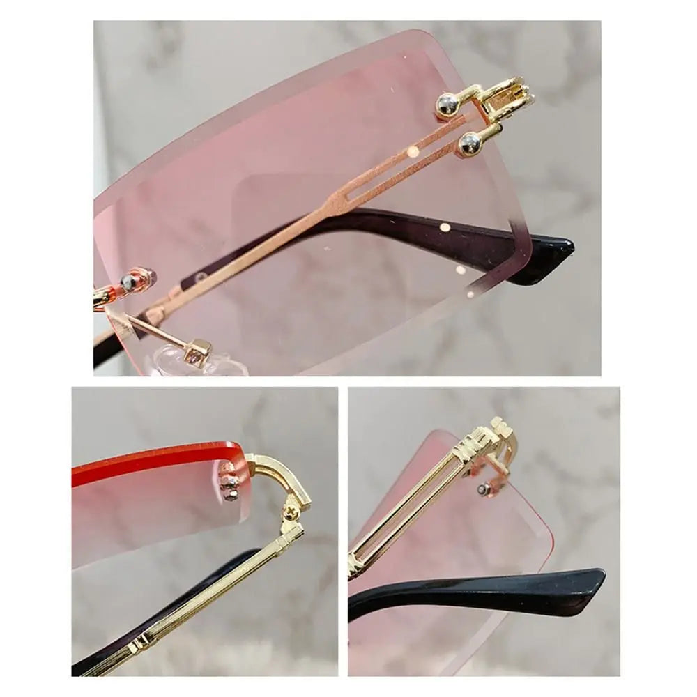 Óculos de Sol Moderno Sem Aro com Lente Colorida