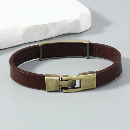 Pulseira Masculina de Couro Vintage