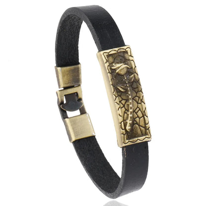 Pulseira Masculina de Couro Vintage