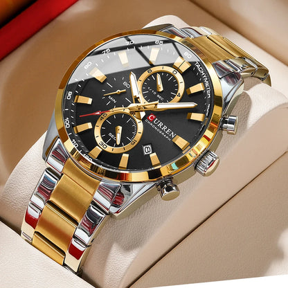 Relógio Masculino Aço Inoxidável Multifuncional