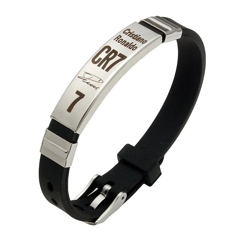 Pulseira Masculina Futebol Messi, Ronaldo, Neymar.