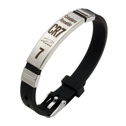 Pulseira Masculina Futebol Messi, Ronaldo, Neymar.