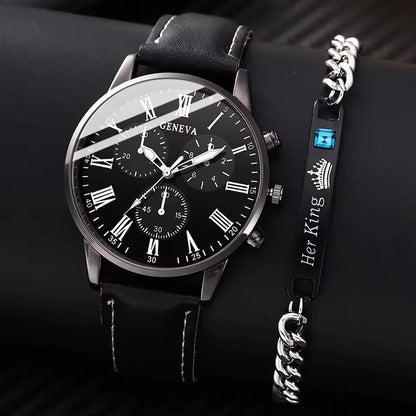 Relógio Masculino + Pulseira Elegante